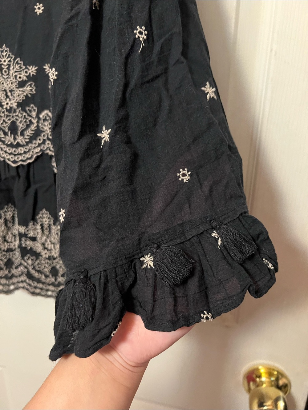 American eagle boho Embroidered Navy Peasant Top - Women - Picture 4 of 6